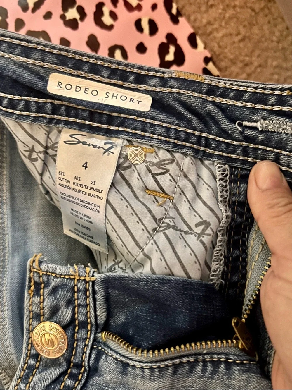 Seven7 Blue Rolled Hem Denim Shorts